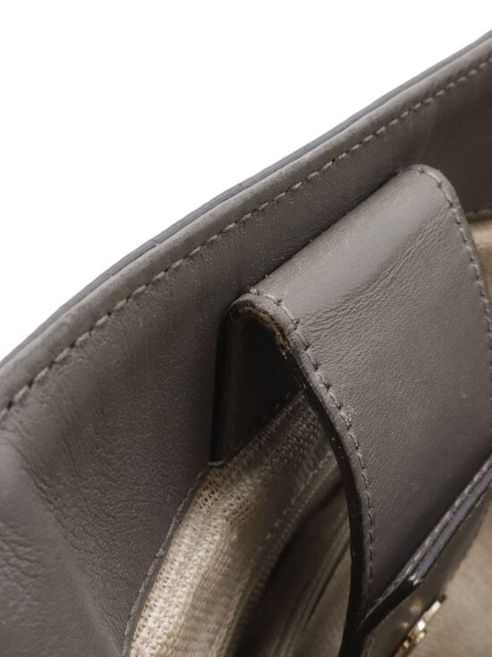 Gucci Micro Guccissima Tote 2-Way Shoulder Bag Leather Gray Gold